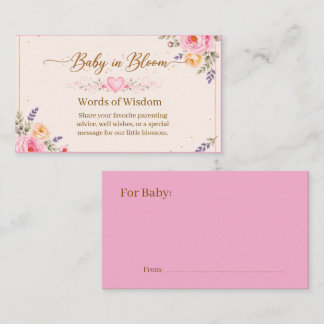 Baby in Bloom Woorden van Wijsheid Bijlagekaart | Informatiekaartje