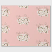 Baby in Bloom Wrapping Paper voor Baby shower Cadeaupapier (Vlak)