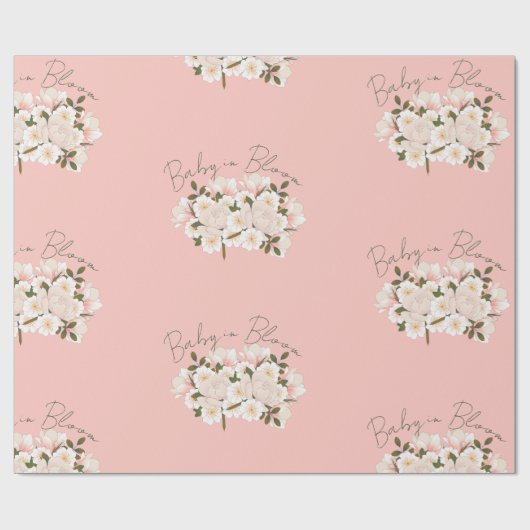 Baby in Bloom Wrapping Paper voor Baby shower Cadeaupapier (Vlak)