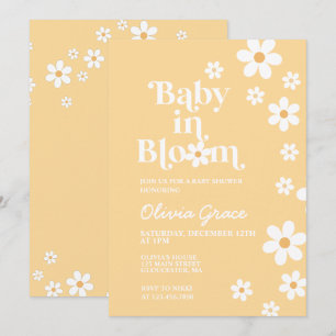 Baby in Bloom yellow Daisy Baby shower Invitation Kaart