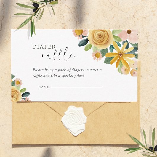 Baby in Bloom Yellow Floral Diaper Informatiekaartje