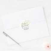 Baby in Bloom Yellow Mimosa Floral Cute Script Ronde Sticker (Envelop)