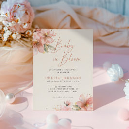 Baby in Bloom Zacht Roze Bloemen Baby shower Kaart