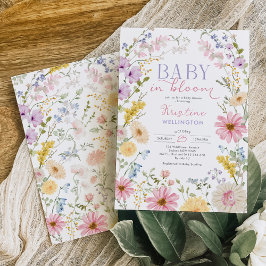 Baby in Bloom: Zachte Pastel Wilde Bloemen Baby Sh Kaart
