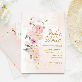 Baby in Bloom Zomer Bloemen Baby shower Uitnodigin Kaart