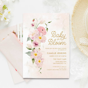 Baby in Bloom Zomer Bloemen Baby shower Uitnodigin Kaart