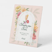 Baby in Bloom Zomer Bloemen Tuin Mom-osa Bar Reclamebord Met Voetstuk (Voorkant)