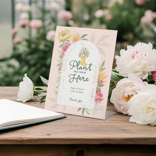 Baby in Bloom Zomer Bloemen Tuin Teken Gastboek Reclamebord Met Voetstuk