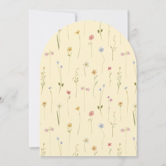 Baby in Bloom Zomer geel wilde bloem baby shower Kaart (Achterkant)