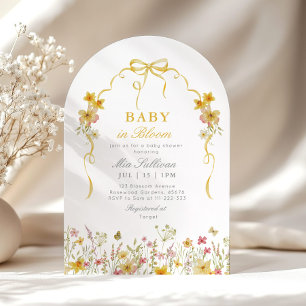 Baby in Bloom Zomer geel wilde bloem baby shower Kaart