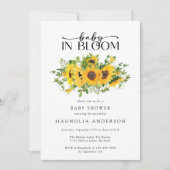 Baby in Bloom Zonnebloem Baby shower Kaart (Voorkant)