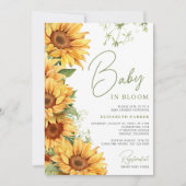 Baby in bloom zonnebloem elegant baby shower kaart (Voorkant)