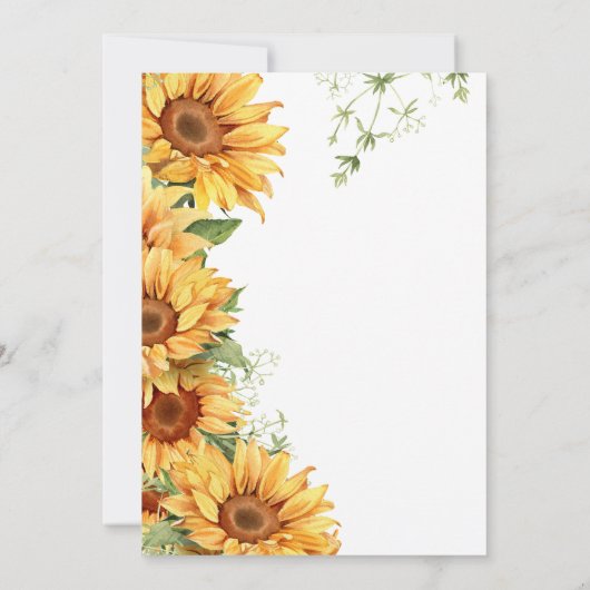 Baby in bloom zonnebloem elegant baby shower kaart (Achterkant)