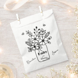 BABY IN BLOOM ZWART & WIT SHOWER  BEDANKZAKJE