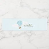 Baby in Blue Hot Air ballon Waterfles Etiket (Enkel label)