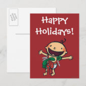 Baby in Bogen voor Kerstmis wordt verpakt die Feestdagenkaart (Voorkant / Achterkant)