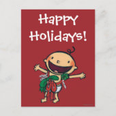 Baby in Bogen voor Kerstmis wordt verpakt die Feestdagenkaart (Voorkant)