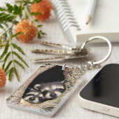 Baby in boomholte Procyon Sleutelhanger (Voorkant Rechts)