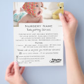 Baby in Cot, Babysitter, Daycare, Nursery Advert Flyer (Hand)