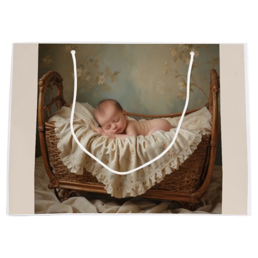 Baby in Cradle Groot Cadeauzakje (Voorkant)