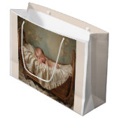 Baby in Cradle Groot Cadeauzakje (Voorkant Gekanteld)