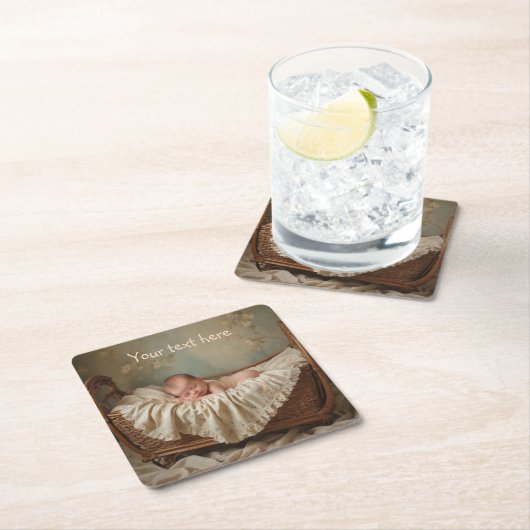 Baby in Cradle Kartonnen Onderzetters (Insitu)