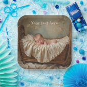 Baby in Cradle Papieren Bordje (Feest)