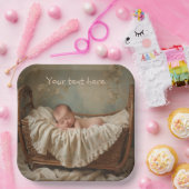 Baby in Cradle Papieren Bordje (Feest)