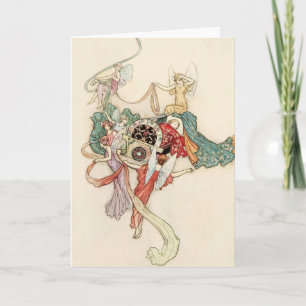 Baby in Cradle Princess  Fairy Tale Kaart