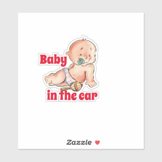 Baby in de autosnede sticker (Vel)