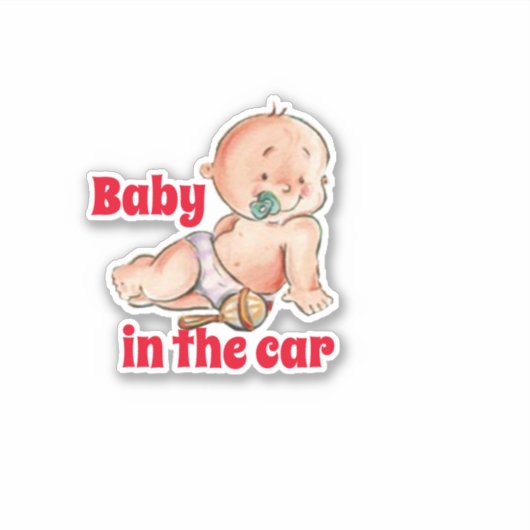 Baby in de autosnede sticker (Voorkant)
