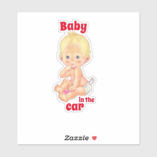 Baby in de autosnede sticker (Vel)
