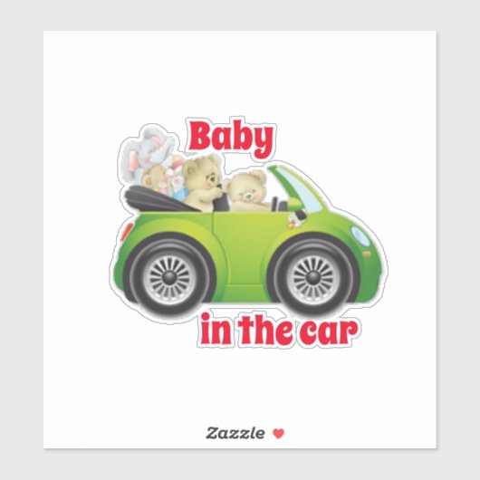 Baby in de autosnede sticker (Vel)
