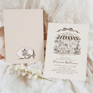 Baby in de brouwende Bebe Cafe Coffee Baby Shower Kaart