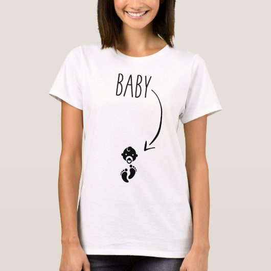 Baby in de buik - Zwangerschapsaankondiging T-shirt (Voorkant)