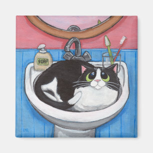 Baby in de gootsteen - Kat Magnet