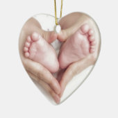 Baby in de handen van de moeder keramisch ornament (Links)