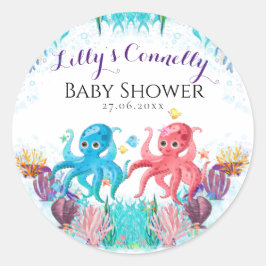 baby in de Oceaan Octopus kleurrijk Ronde Sticker