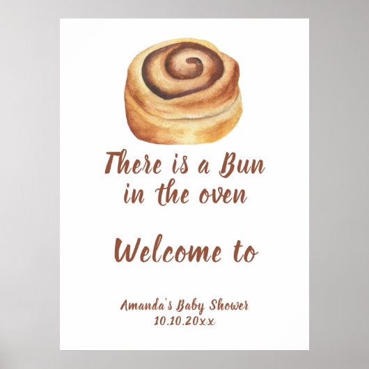 Baby in de oven Baby Shower Welkom Poster (Voorkant)