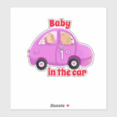 Baby in de roze snede sticker (Vel)
