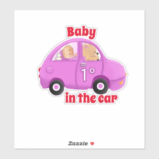 Baby in de roze snede sticker (Vel)
