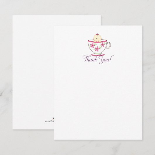 Baby in de Tea Cup Bedankkaart (Voorkant / Achterkant)