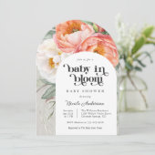 Baby in de Waterverf Bloom Floral Baby shower Kaart (Staand voorkant)