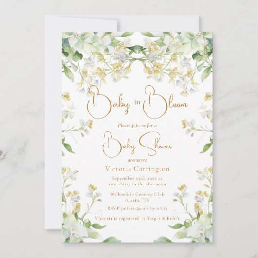 Baby in de Waterverf Bloom Floral Baby shower Kaart (Voorkant)