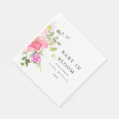 Baby in de Waterverf Bloom Floral Baby shower Servet (Hoek)