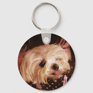 Baby in een Bag Maltese puppy Sleutelhanger