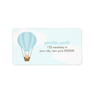 Baby in een ballon etiket