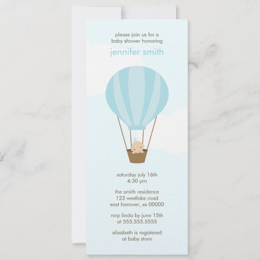 Baby in een ballon kaart (Voorkant)