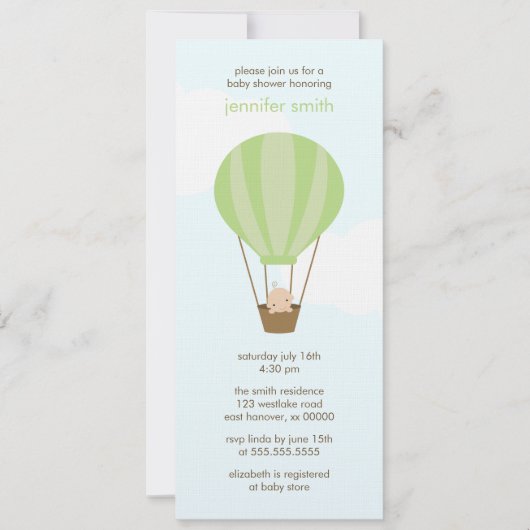 Baby in een ballon kaart (Voorkant)