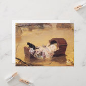 Baby in een kinderbedje tijdens een overstroming ( kaart (Voorkant / Achterkant in situ)